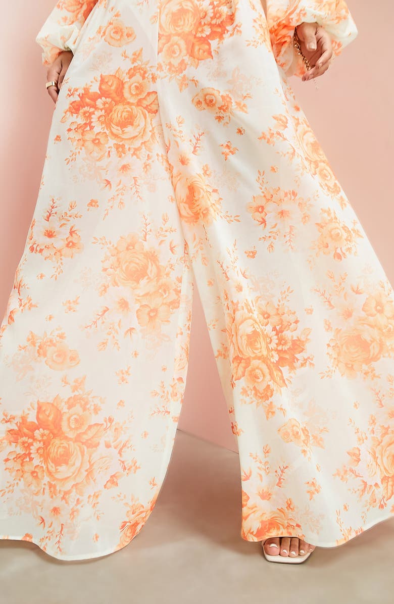 ASOS DESIGN Floral Wide Leg Trousers, Alternate, color, 