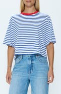 Pistola Mae Stripe Cotton Back Cutout Crop T-Shirt