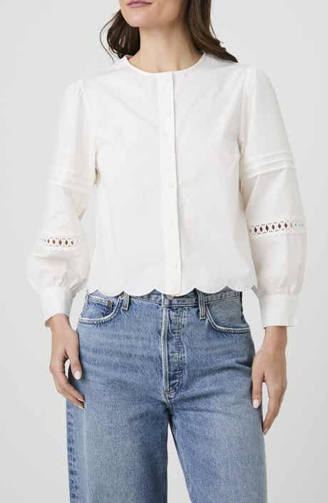 French Connection Alissa Broderie Anglaise Cotton Button-Up Shirt