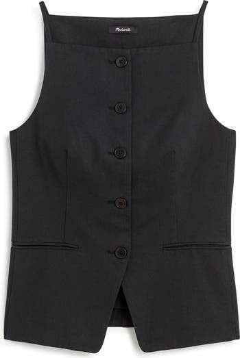 Madewell Square Neck Drapey Twill Vest | Nordstrom