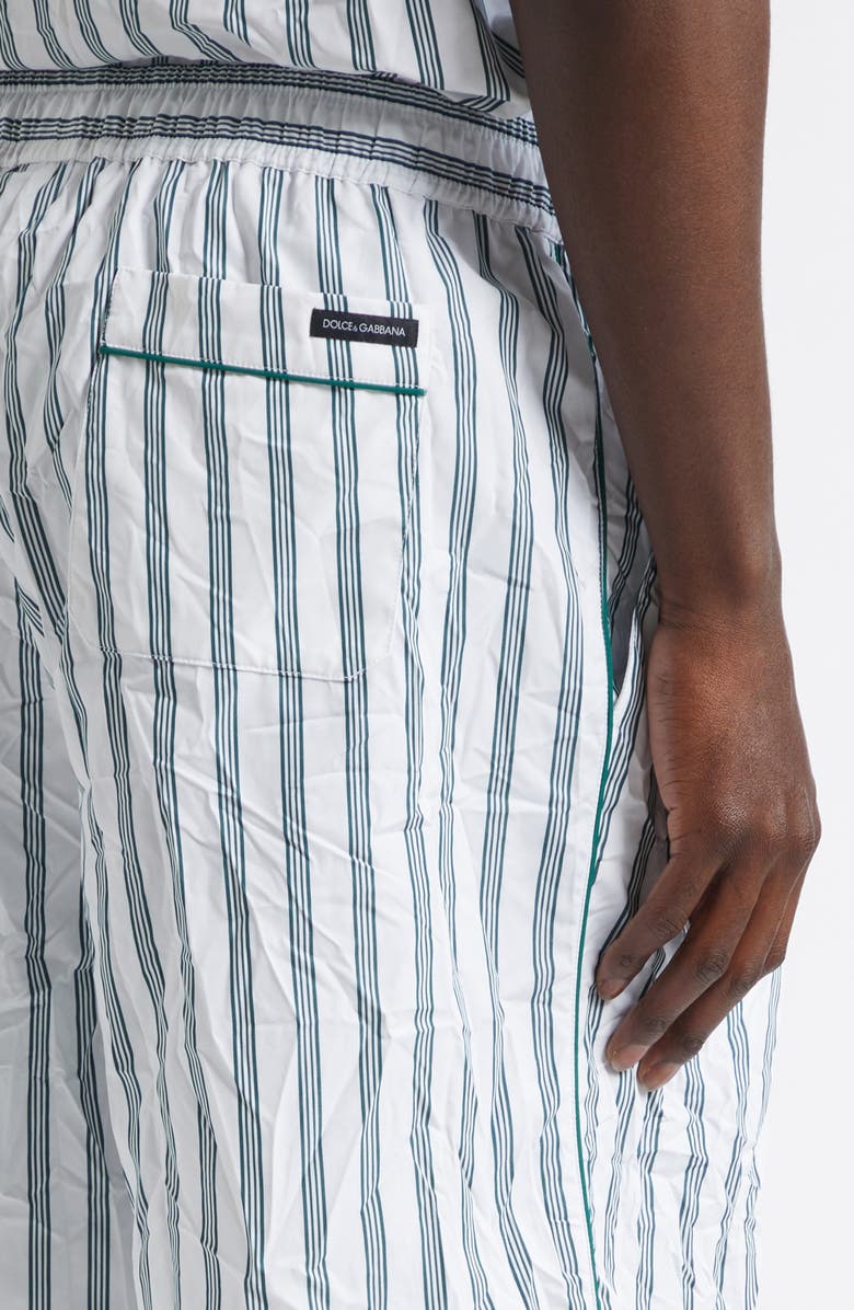 Dolce&Gabbana Stripe Crinkled Poplin Bowling Shorts, Alternate, color, S8051 Rigato