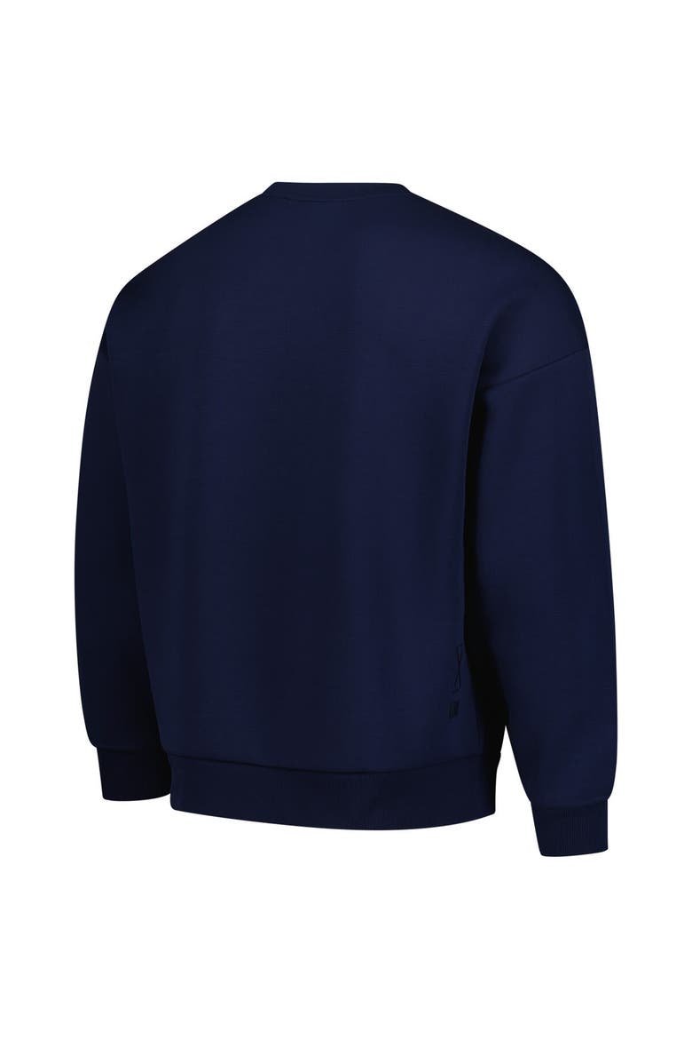 Men's Levelwear Navy USMNT Luxe Signature Lineage Tri-Blend Pullover Sweatshirt, Alternate, color, Navy