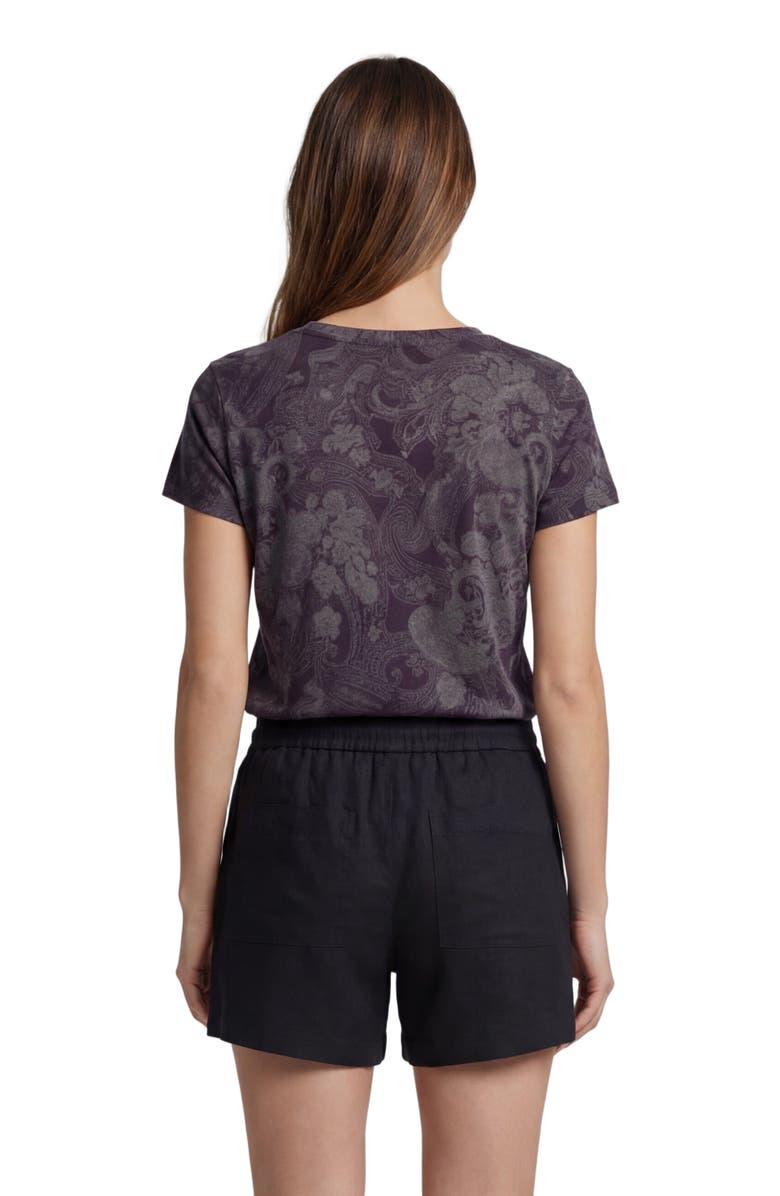 Lords of Harlech Paisley Explosion Womens V-neck Printed Top, Alternate, color, Paisley Explosion Black