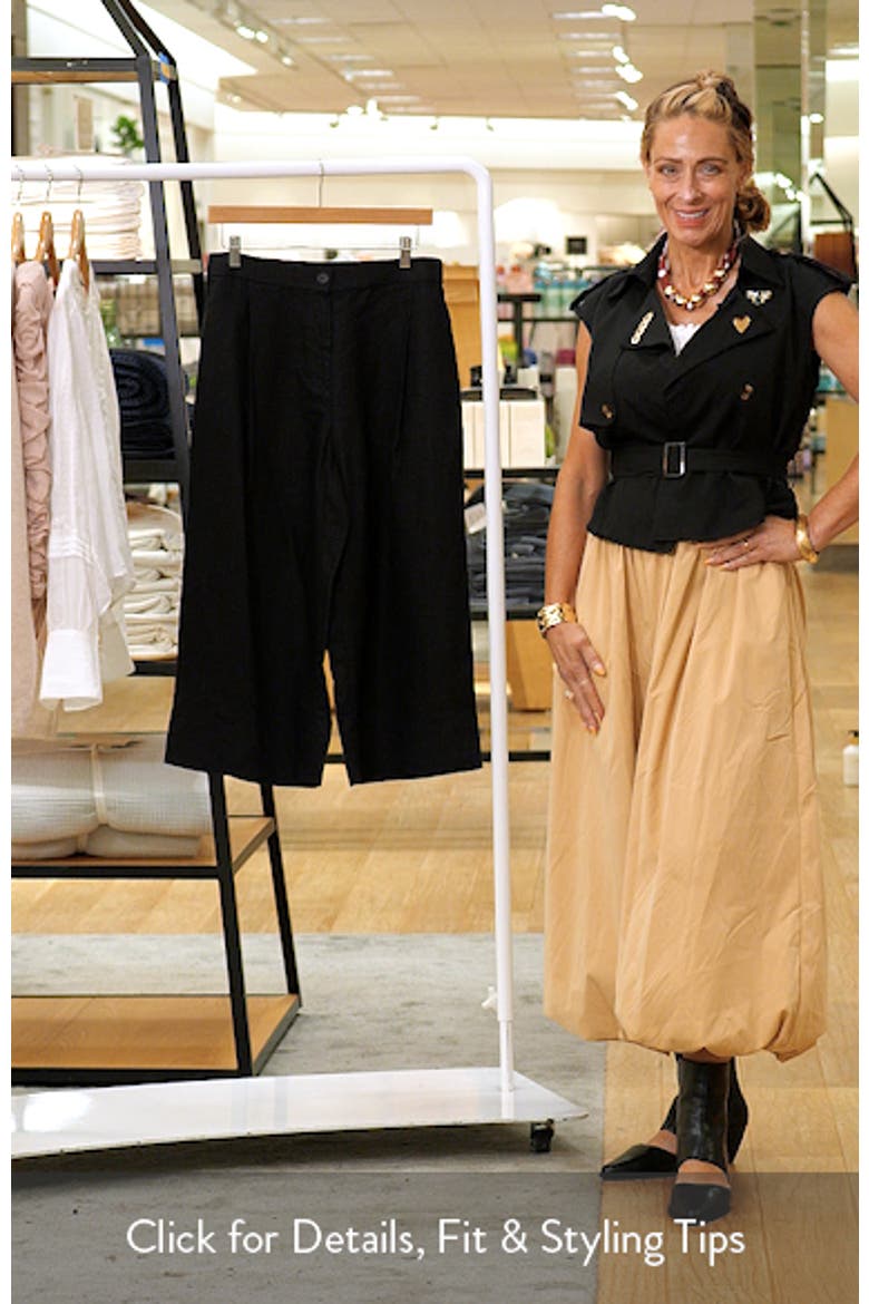 Wide Leg Linen Crop Pants video
