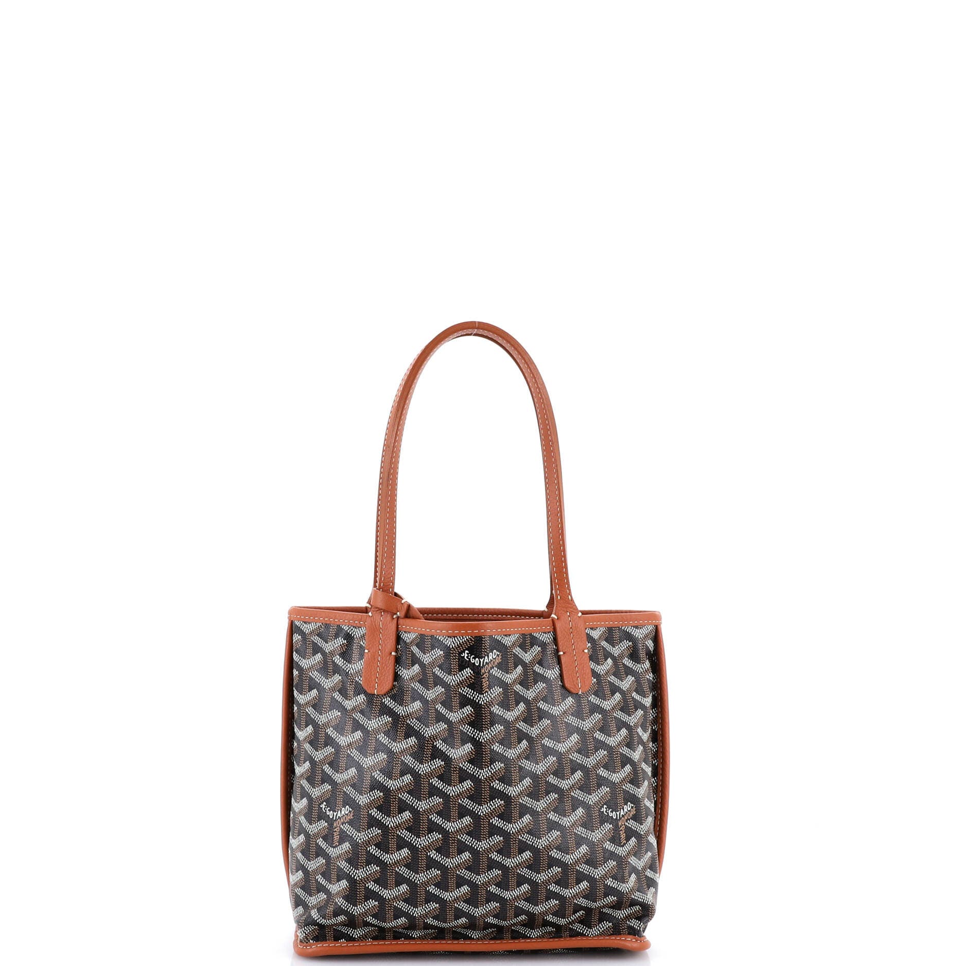 Pre-Owned Goyard Anjou Reversible Tote Coated Canvas Mini, Main, color, Brown