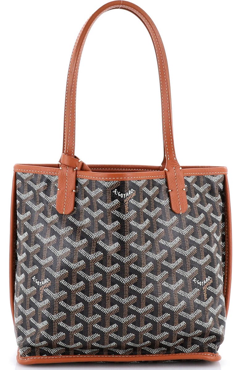 Pre-Owned Goyard Anjou Reversible Tote Coated Canvas Mini, Main, color, Brown