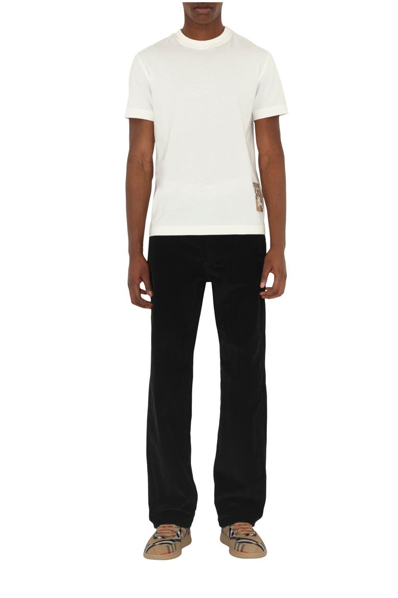 Check Label Cotton T-shirt, Main, color, Chalk white