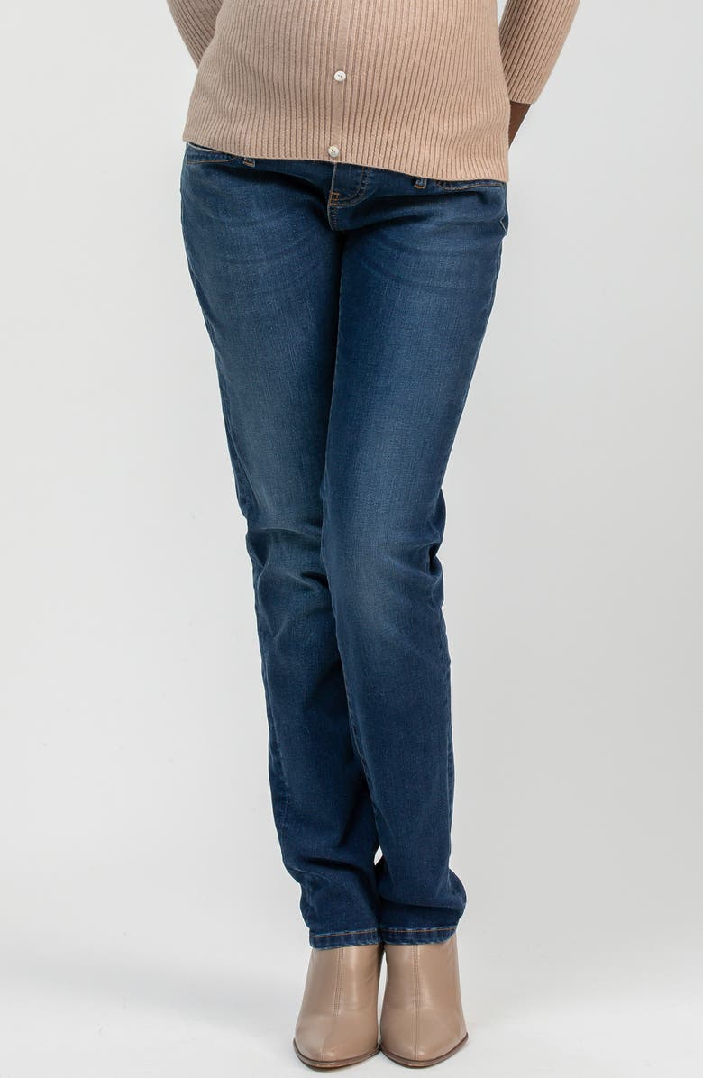 PIETRO BRUNELLI MATERNITY Cool Girl Slim Fit Maternity Jeans, Main, color, Medium Stone Wash
