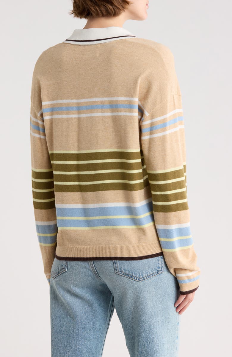 Scotch & Soda Rugby Sweater, Alternate, color, Oatmeal Engineered Stripe