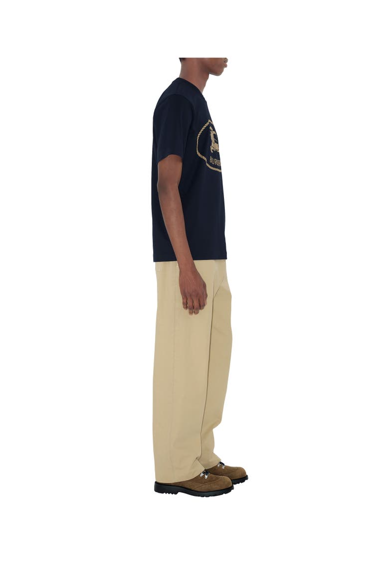 Knight Stamp Cotton T-shirt, Alternate, color, Navy