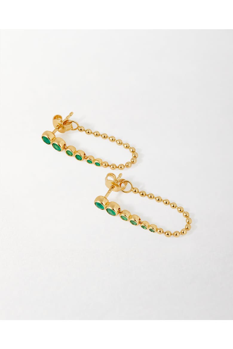 Globe Green Onyx Chain Loop Earring, Alternate, color, Green Onyx