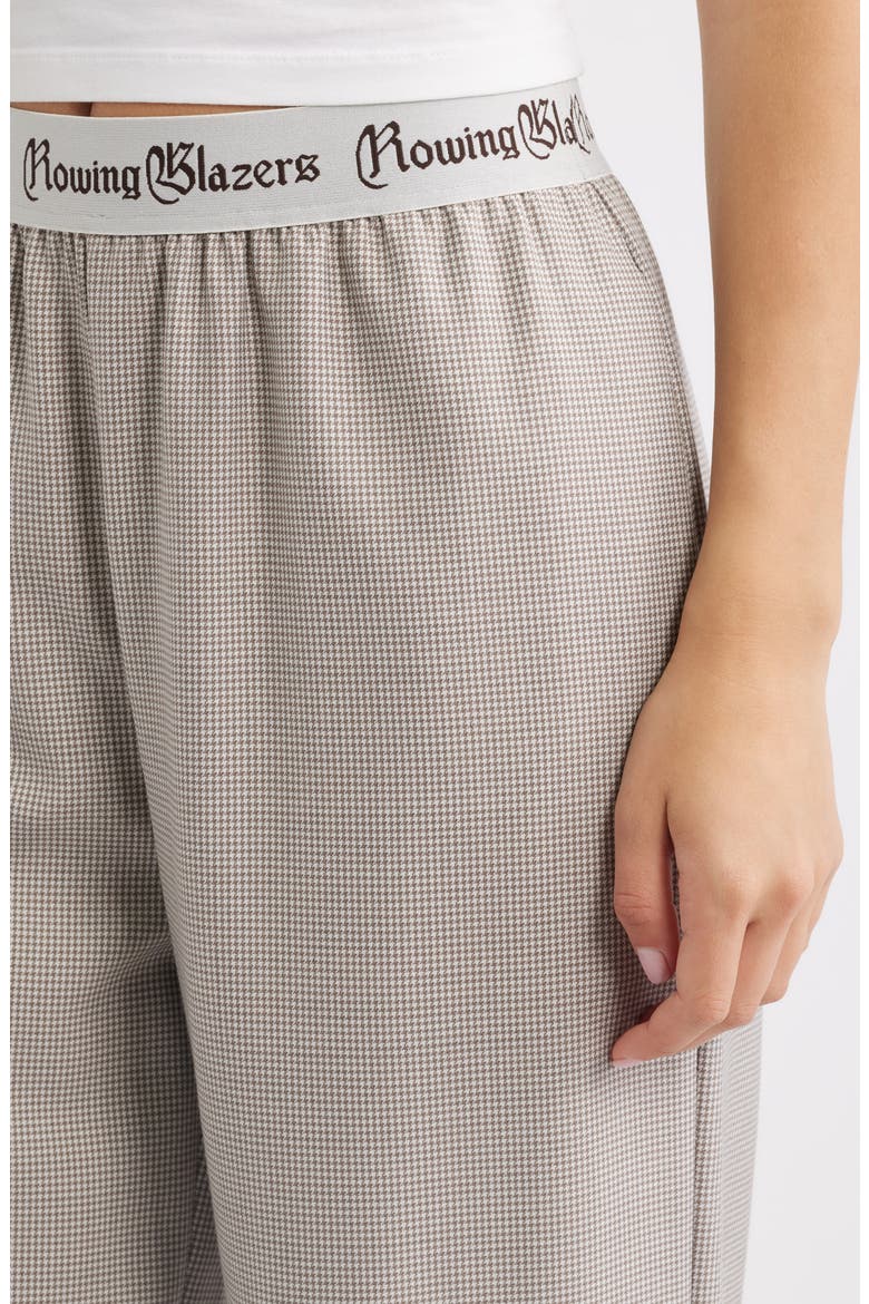Houndstooth Pull On Wide Leg Pants, Alternate, color, BEIGE