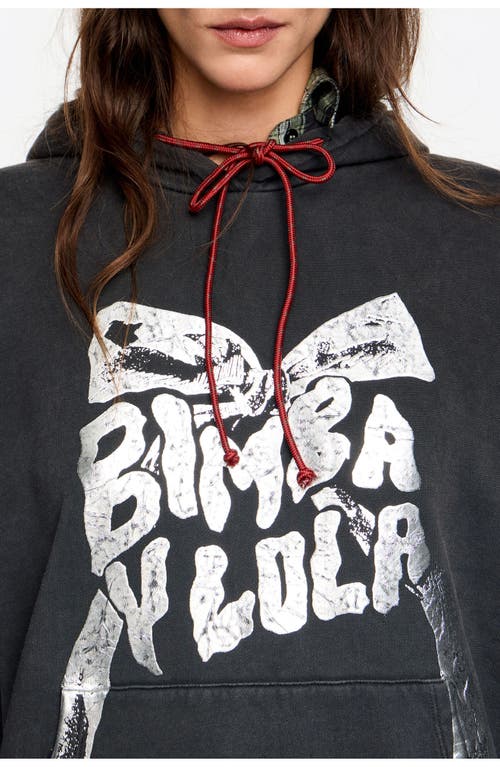 Bimba Y Lola Logo Tie Hoodie In Black
