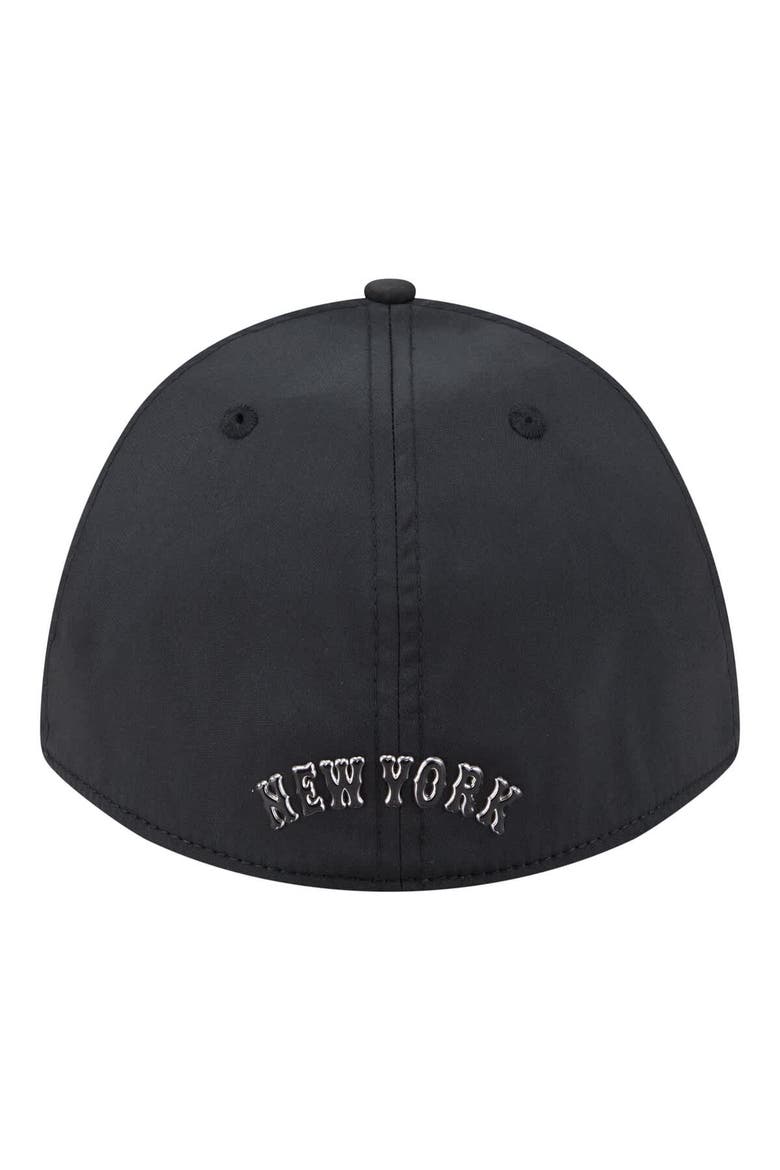 Men's New Era  Black New York Mets Metallic 39THIRTY M-Crown Flex Hat, Alternate, color, Black