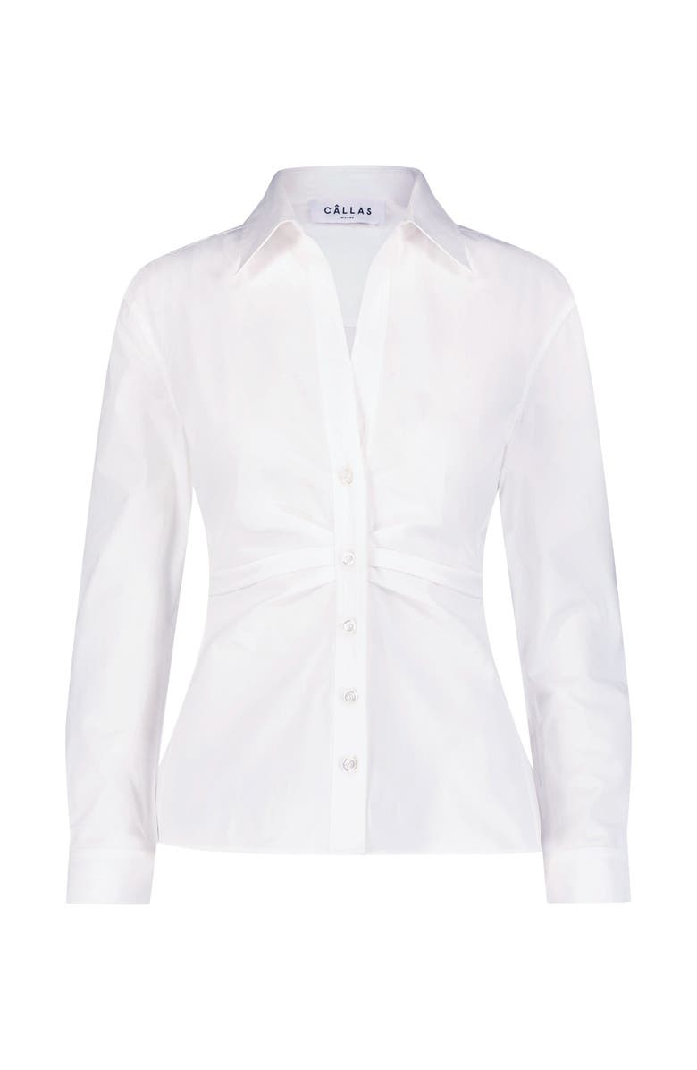 Callas Milano Savil Stretch Poplin Shirt, Main, color, White