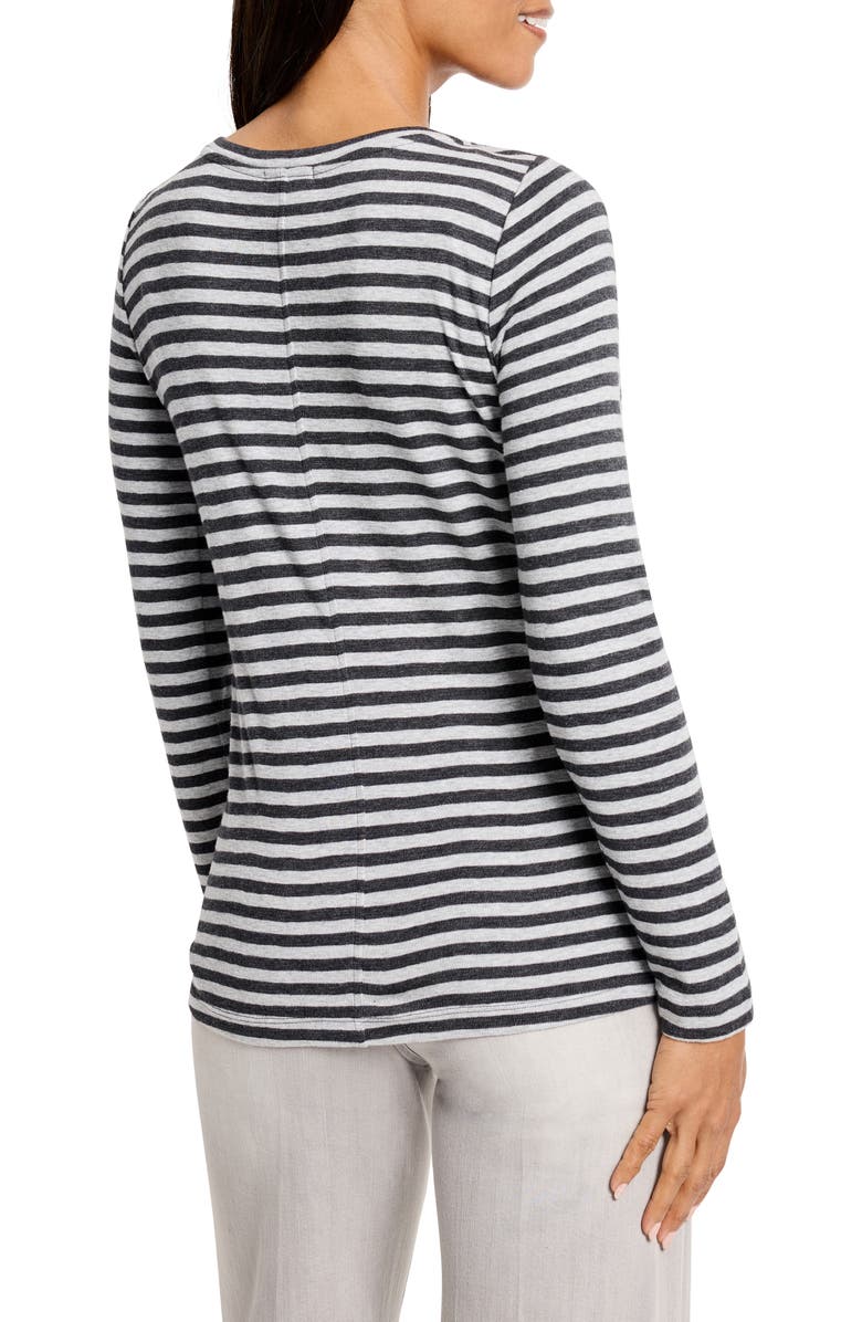 NZT by NIC+ZOE Stripe Boat Neck T-Shirt, Alternate, color, Grey Multi