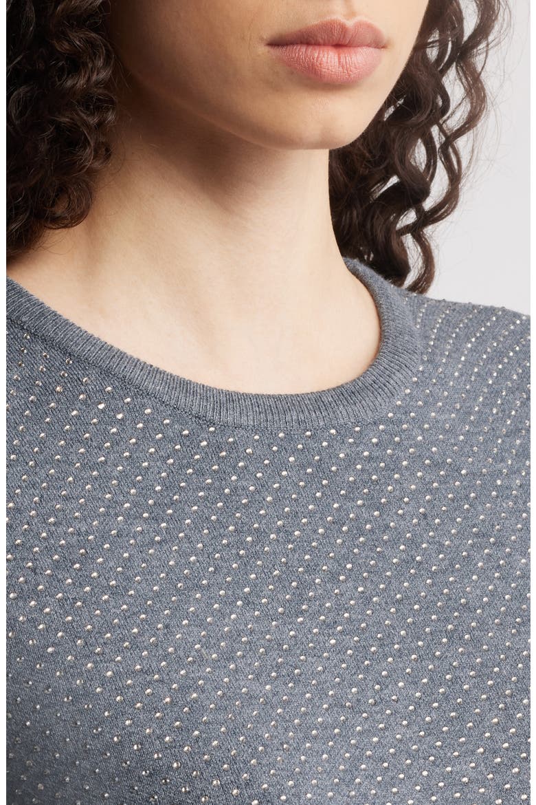 Holli Rhinestone Sweater, Alternate, color, GREY MELANGE