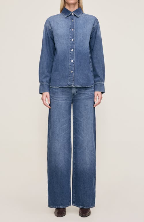 Dl1961 Faye Oversize Denim Button-up Shirt In Blue