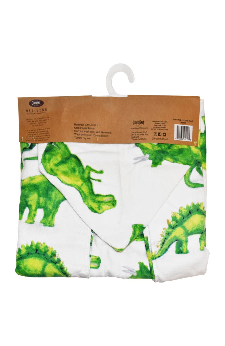 Rae Dunn Roar Kids Hooded Towel & 12 Inch Beach Ball Dinosaur, Alternate, color, Multicolored