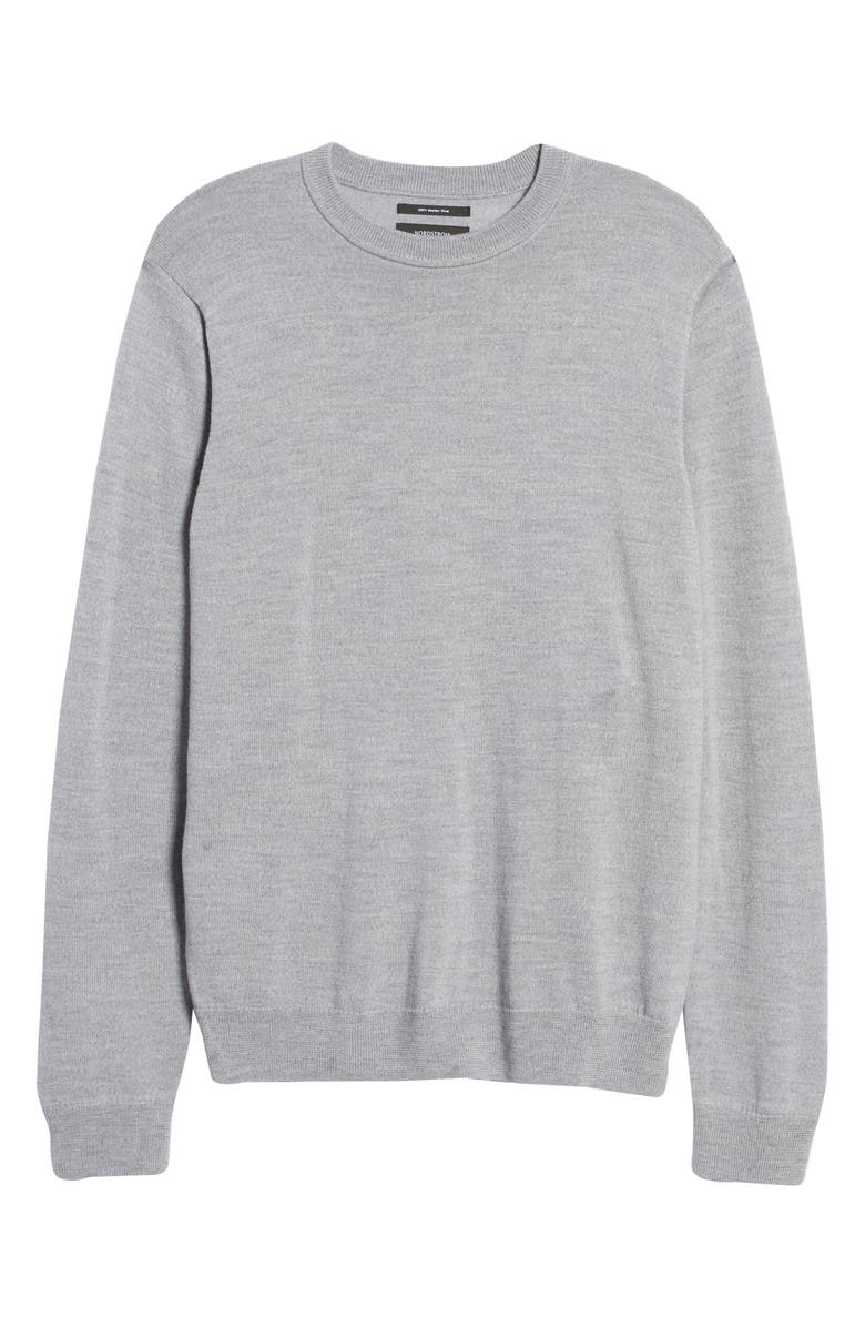 Nordstrom Washable Merino Crewneck Sweater, Alternate, color, Grey Alloy Heather