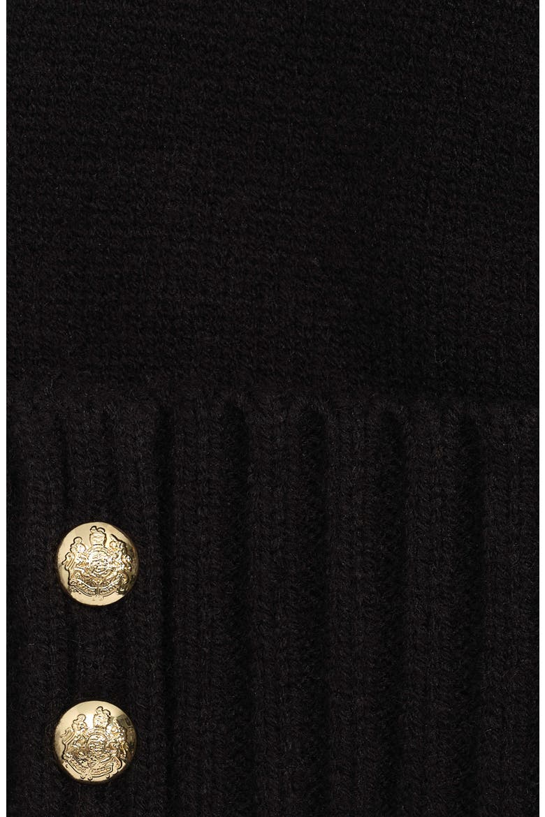 two button knit beanie, Alternate, color, Black