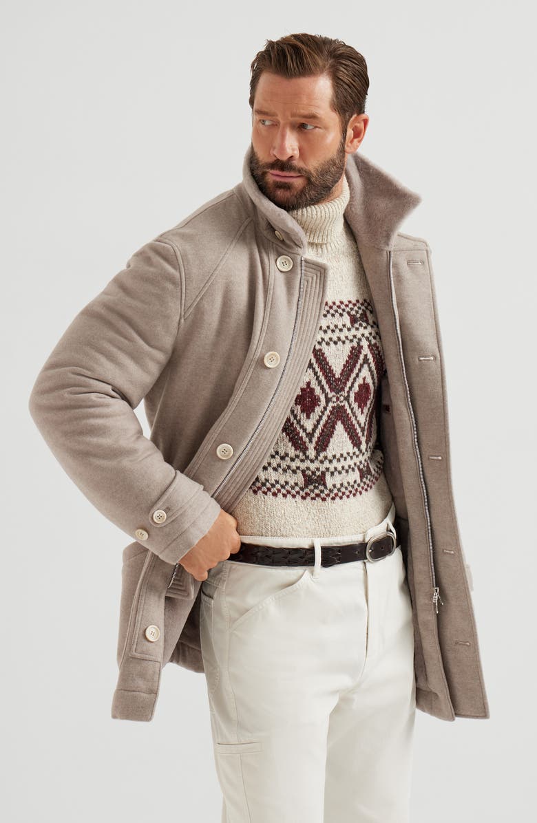 Brunello Cucinelli Cashmere parka, Alternate, color, Bark