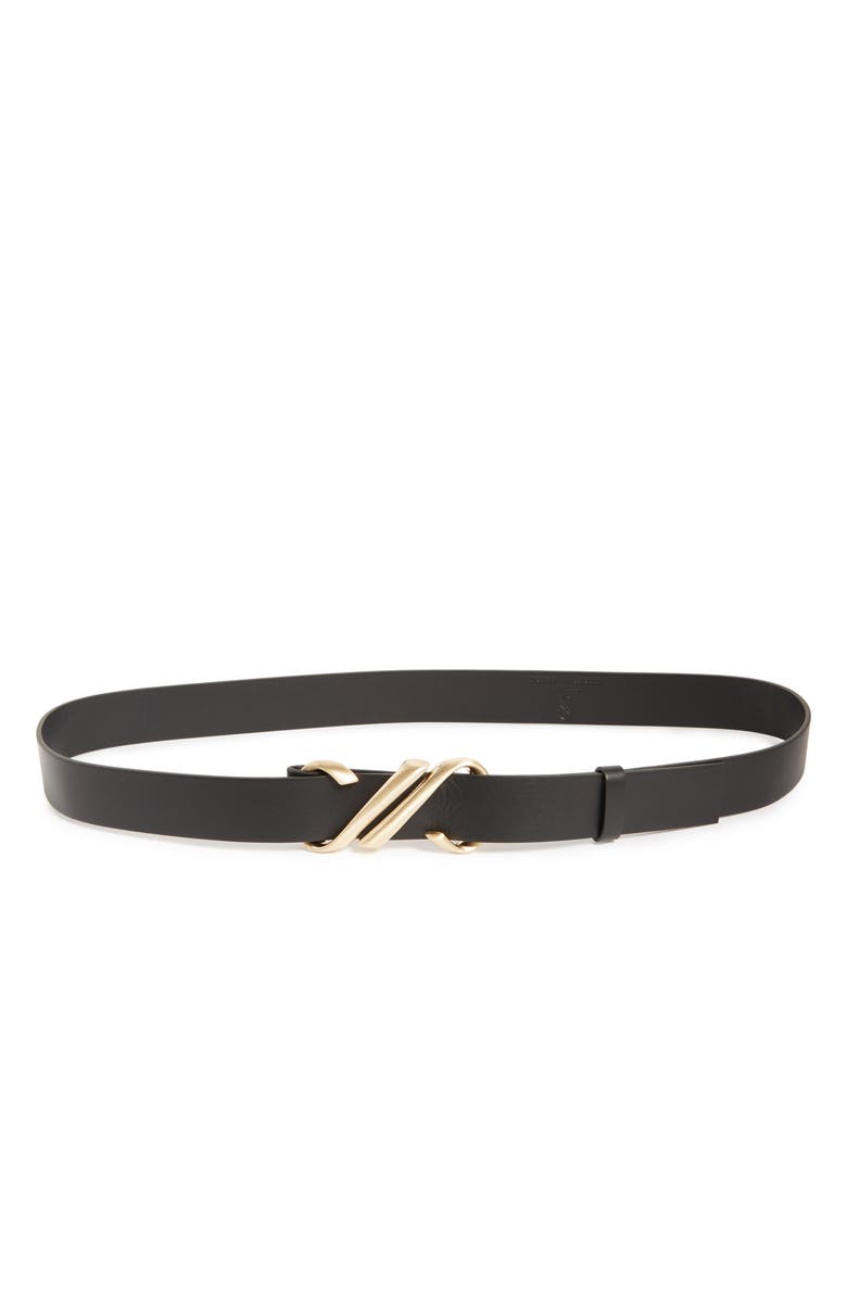 Proenza Schouler Monogram Buckle Leather Belt, Main, color, 