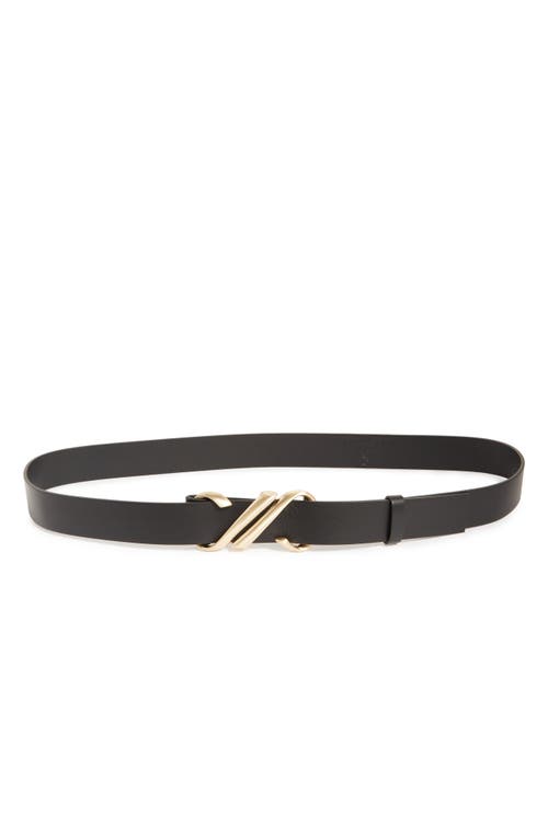 Proenza Schouler Monogram Buckle Leather Belt In Black
