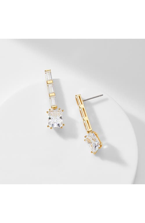 Nadri Chateau Crystal Linear Drop Earrings In Gold