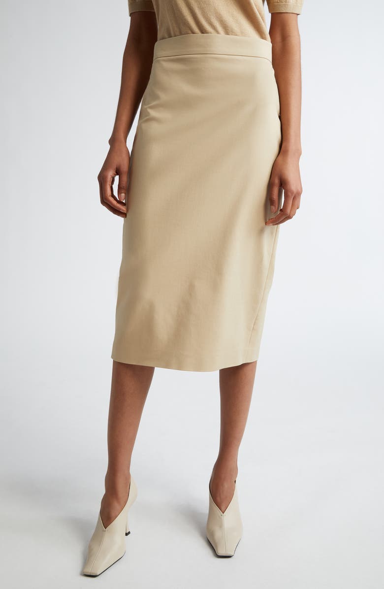 Max Mara Eden Stretch Cotton Midi Skirt, Main, color, 