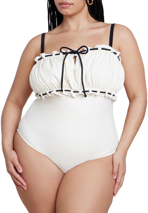 Ruched Bandeau One Piece (Plus)