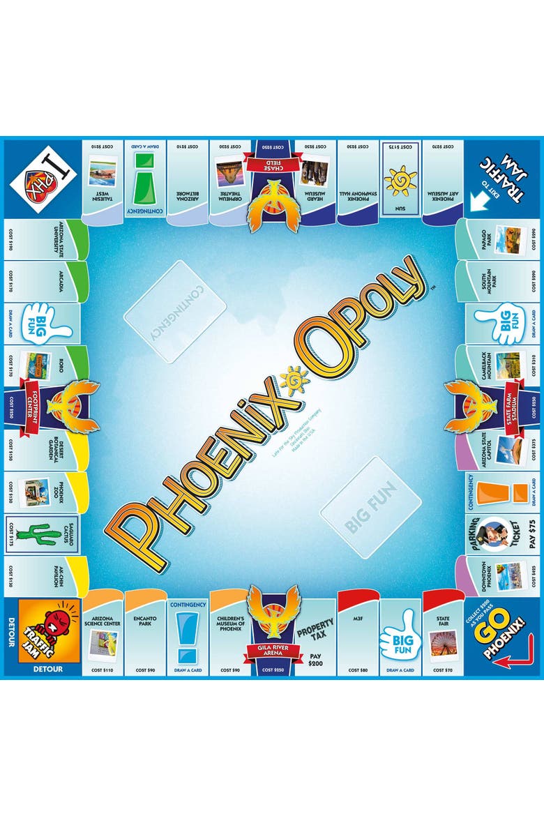 Phoenix Opoly Board Game, Alternate, color, Multicolored