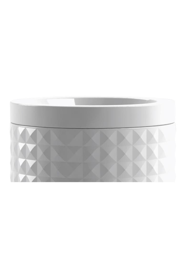 Small Diamond Embossed Stoneware Canister, Alternate, color, WHITE