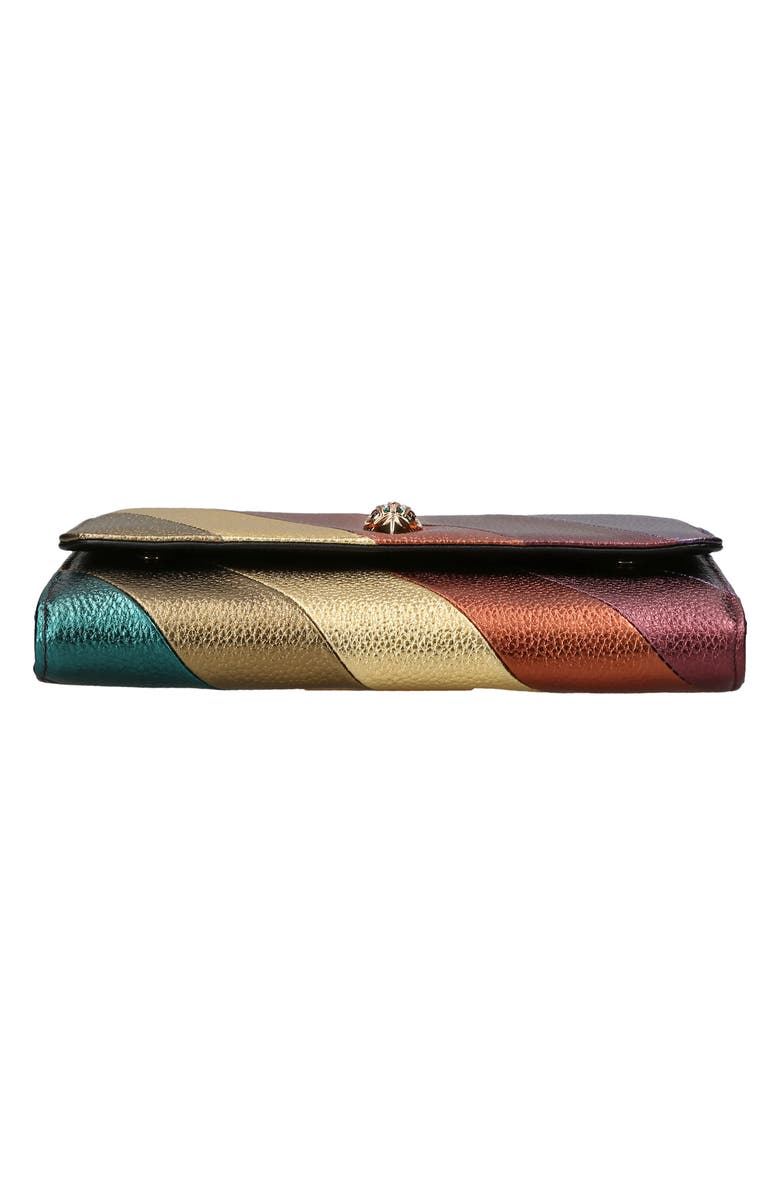 Kurt Geiger London Stripe Leather Wallet on a Chain, Alternate, color, 