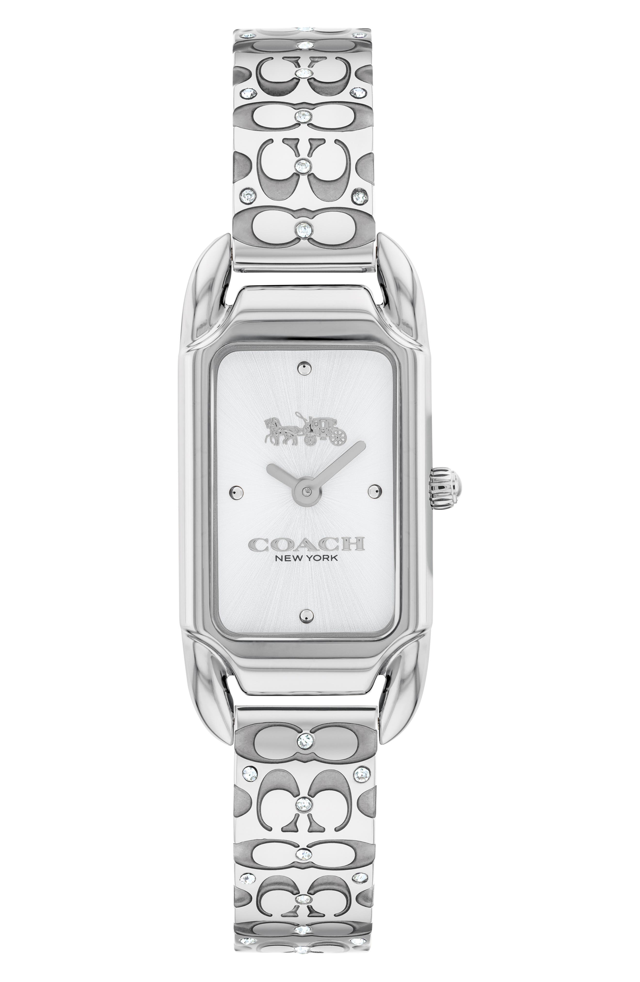 COACH Cadie Crystal Rectangular Bracelet Watch, 17.5mm x 28.5mm