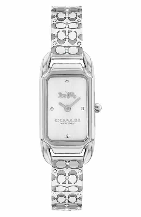 COACH Cadie Crystal Rectangular Bracelet Watch, 17.5mm x 28.5mm