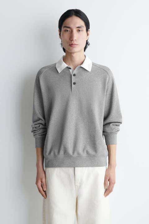 Contrast-collar Jersey Polo Shirt