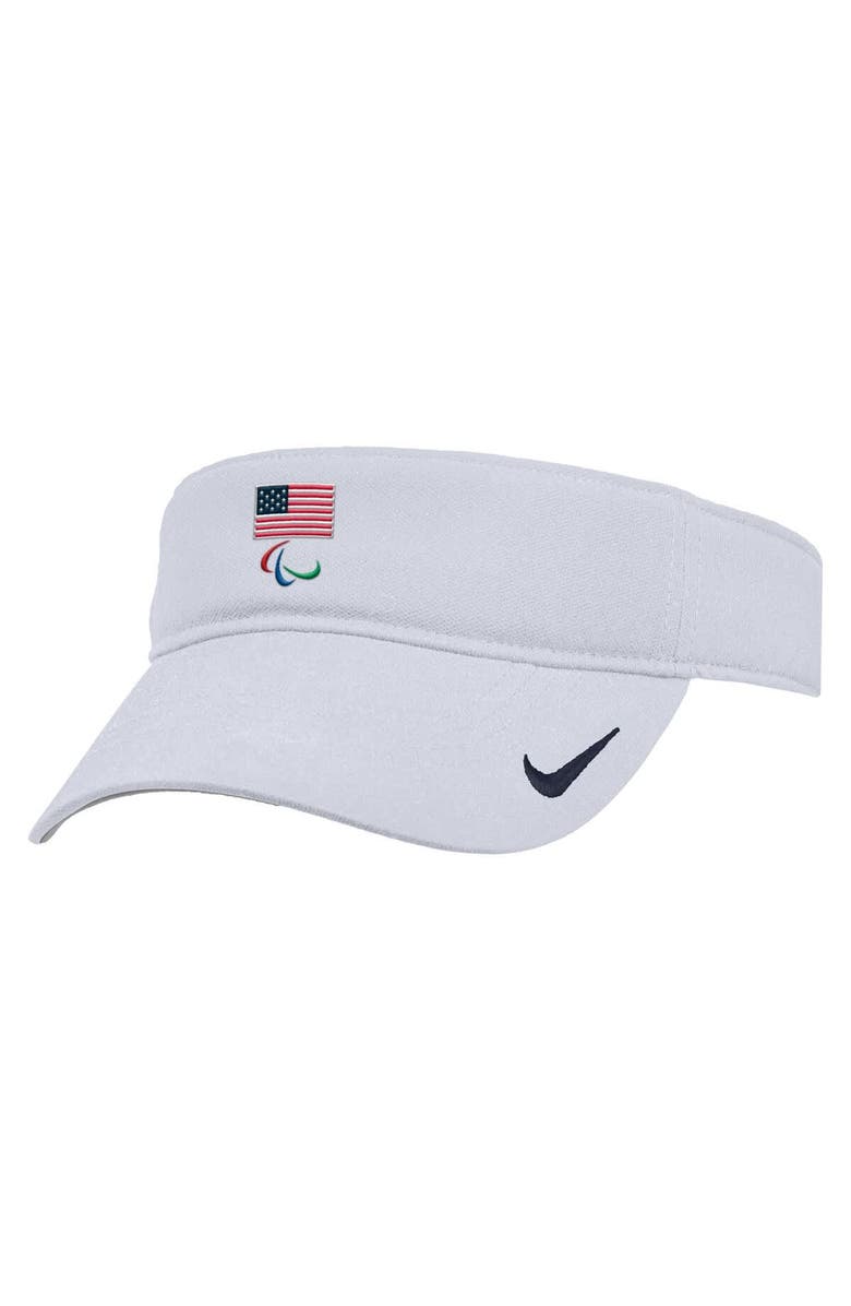 Nike Men's Nike White U.S. Paralympics Ace Adjustable Visor, Main, color, White