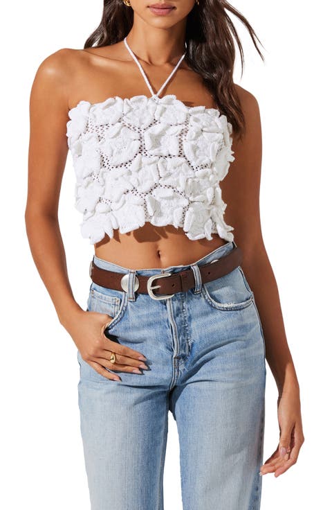 Primula Halter Cotton Crochet Crop Top