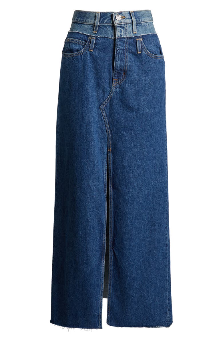 SLVRLAKE Re-Work Dallas Double High Waist Organic Cotton Denim Maxi Skirt, Alternate, color,