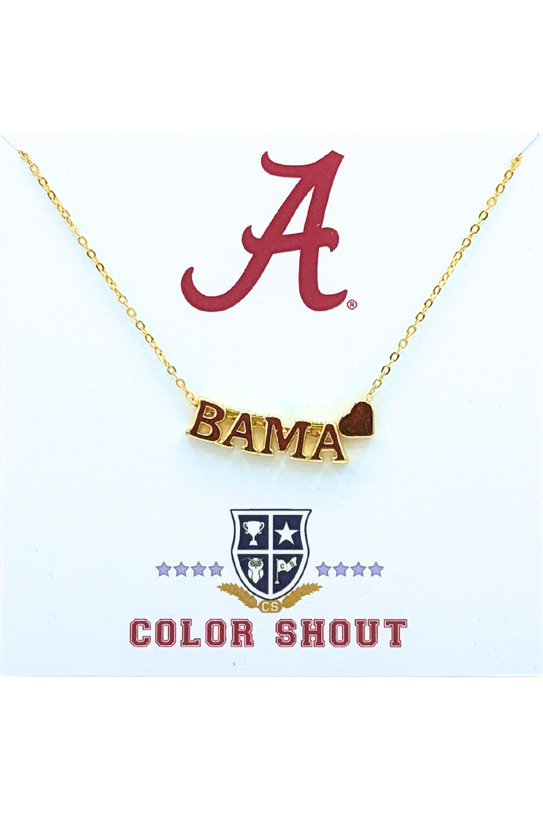 Alabama Gold Heart Necklace, Main, color, Yellow Gold