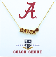 Color Shout Alabama Gold Heart Necklace
