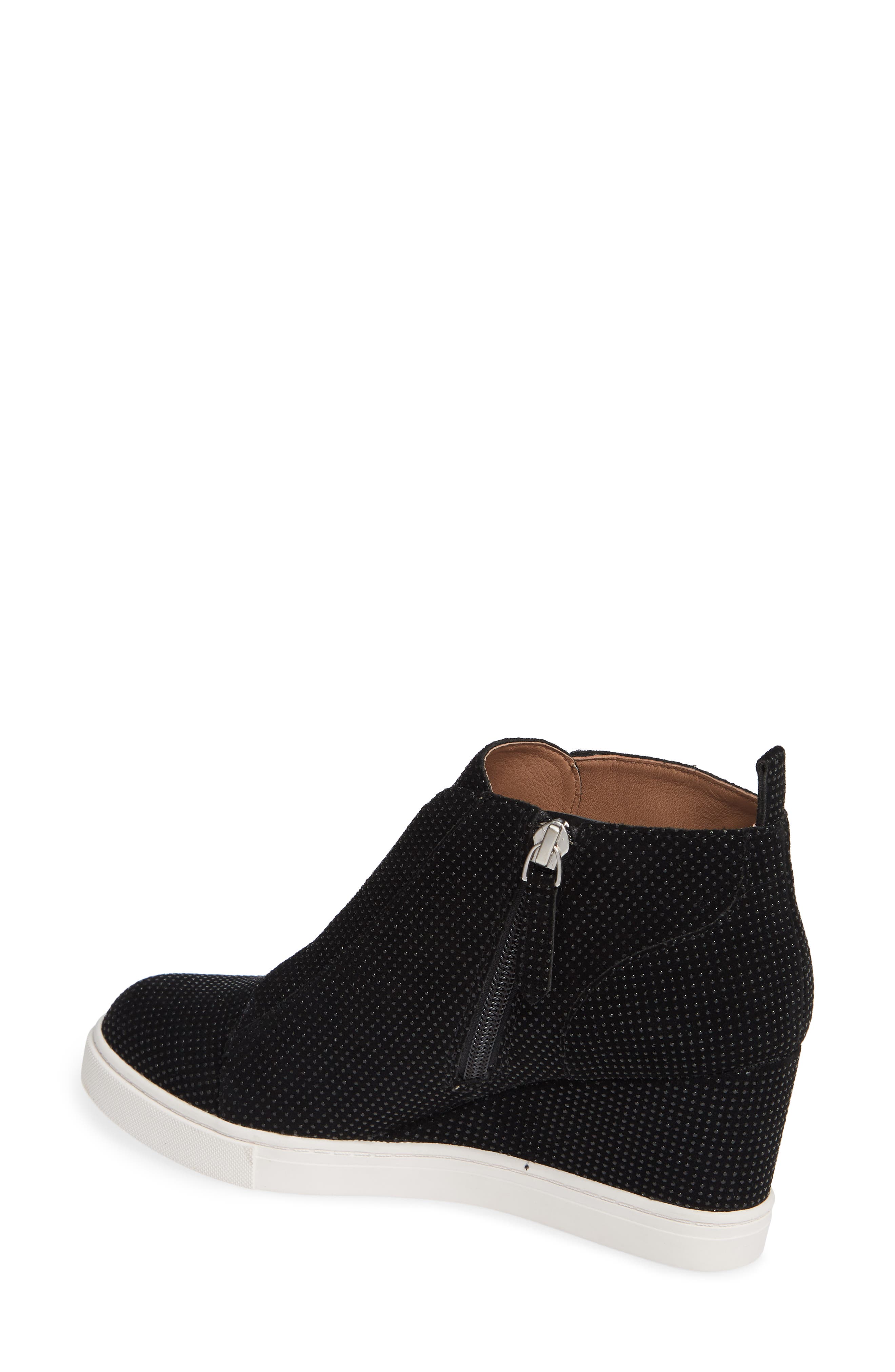 Felicia Wedge Sneaker, Alternate, color, BLACK TEXTURED SUEDE