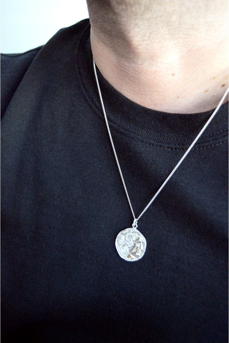 Alexander the Great Bust Antique Coin Necklace, Alternate, color, White