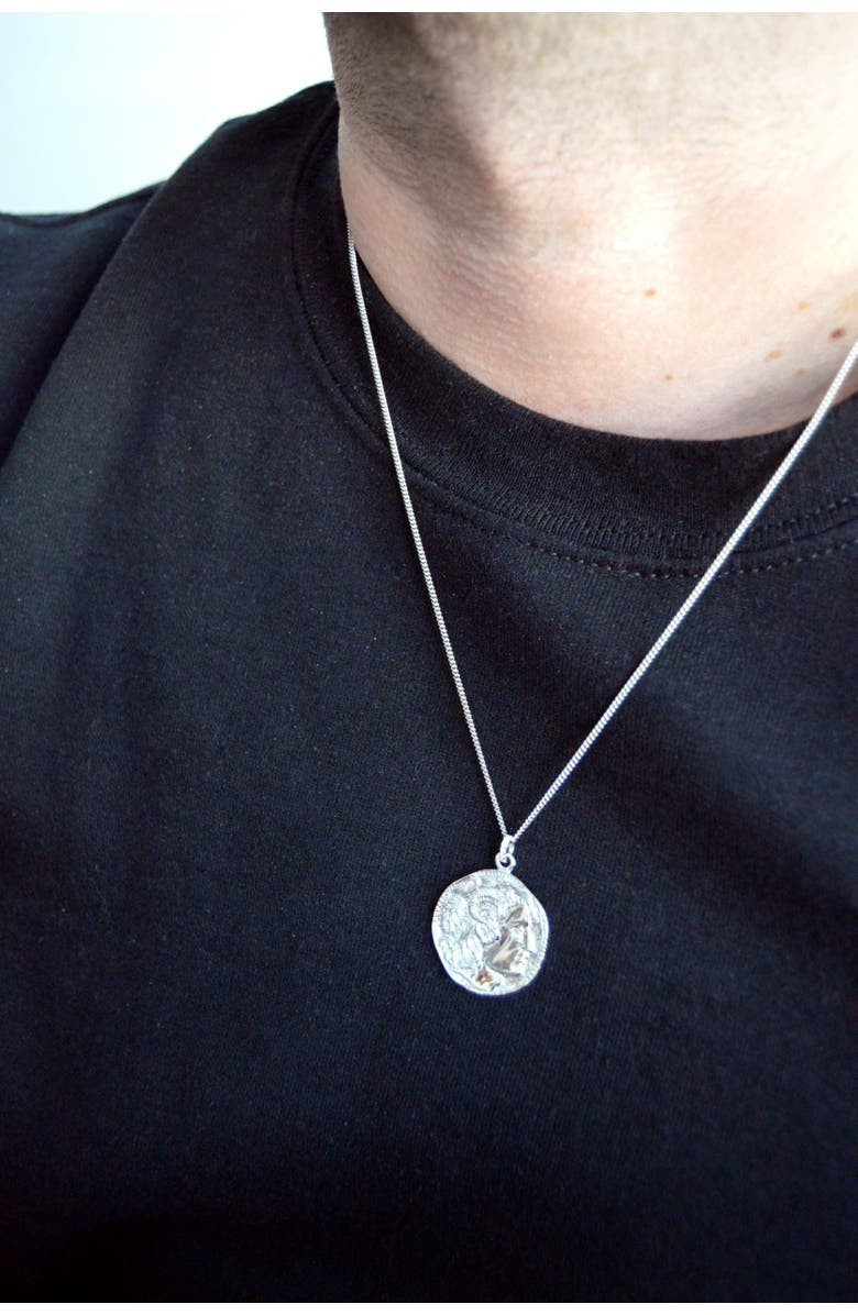 Seven Saints Alexander the Great Bust Antique Coin Necklace, Alternate, color, White