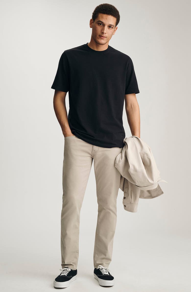 Mavi Jeans Black Slub Cotton Blend T-Shirt, Alternate, color,