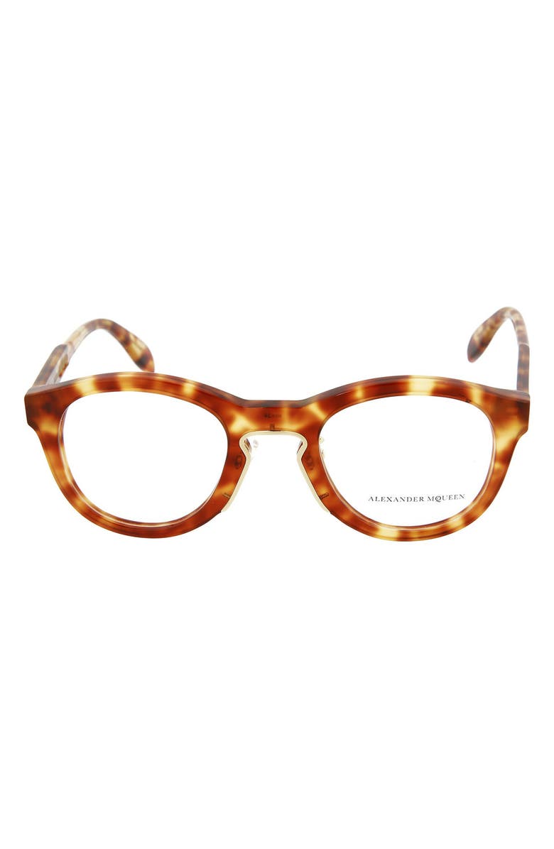 McQueen 49mm Round Optical Sunglasses, Main, color,