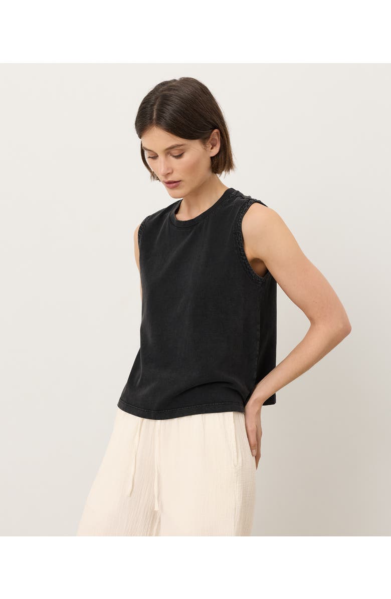 Pact Organic Cotton Vintage Jersey Relaxed Tank, Alternate, color, Washed Black