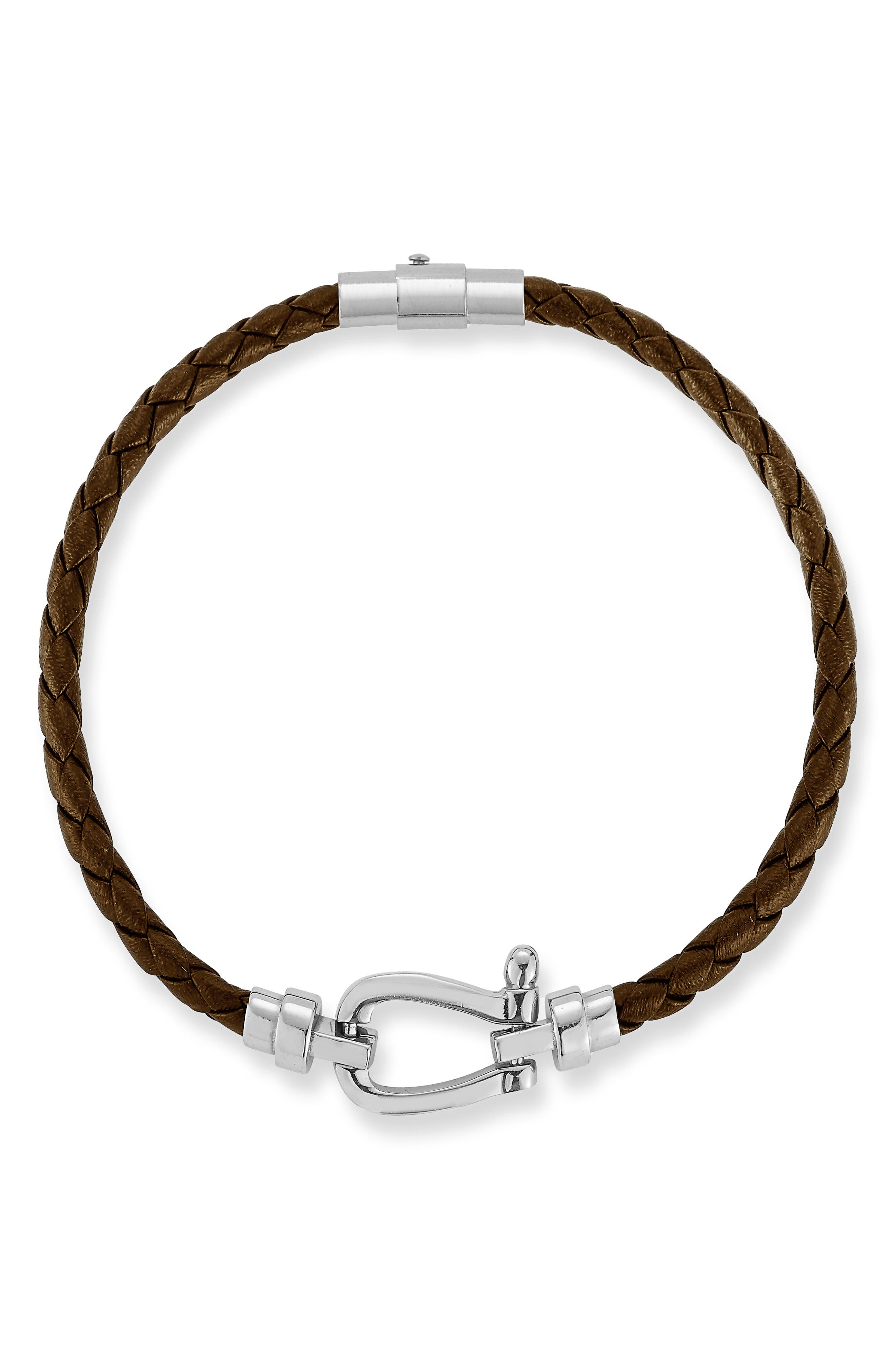 Yield of Men Men's Braided Leather Bracelet