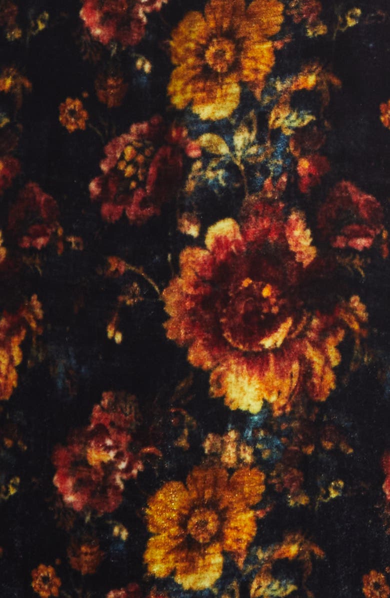 R13 Grunge Floral Velvet Midi Dress, Alternate, color, Orange Multi Floral